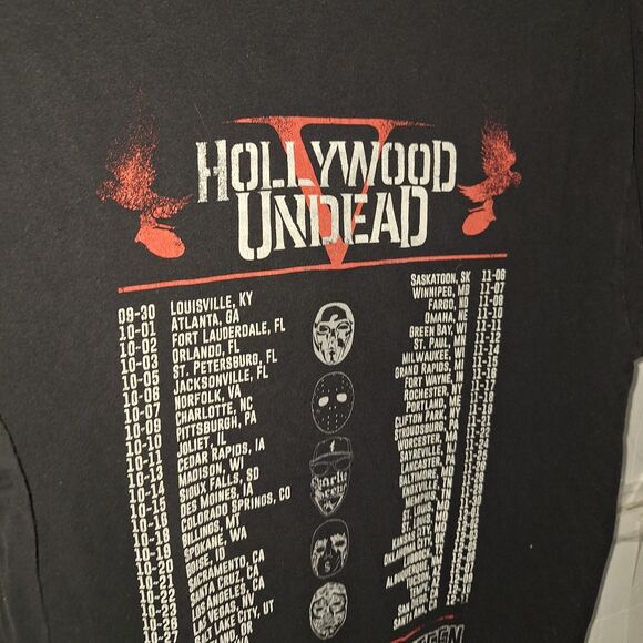 Hollywood Undead Band Tour Shirt Horror Gothic Vampire Creepy Rap Music Size S - Picture 7 of 8